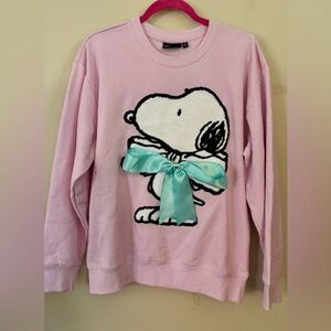 Charming Pink Snoopy Sweatshirt with Bow